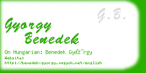 gyorgy benedek business card